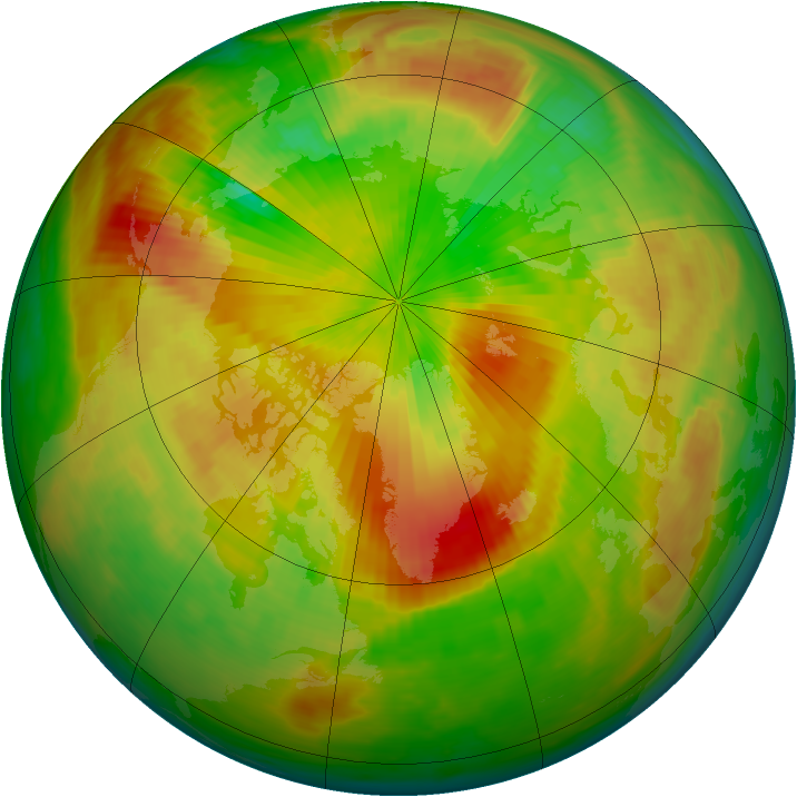 Arctic ozone map for 24 April 1990